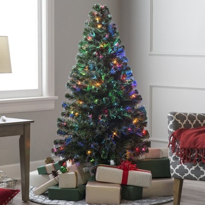7-foot Fiber-Optic, Pre-lit Christmas Tree