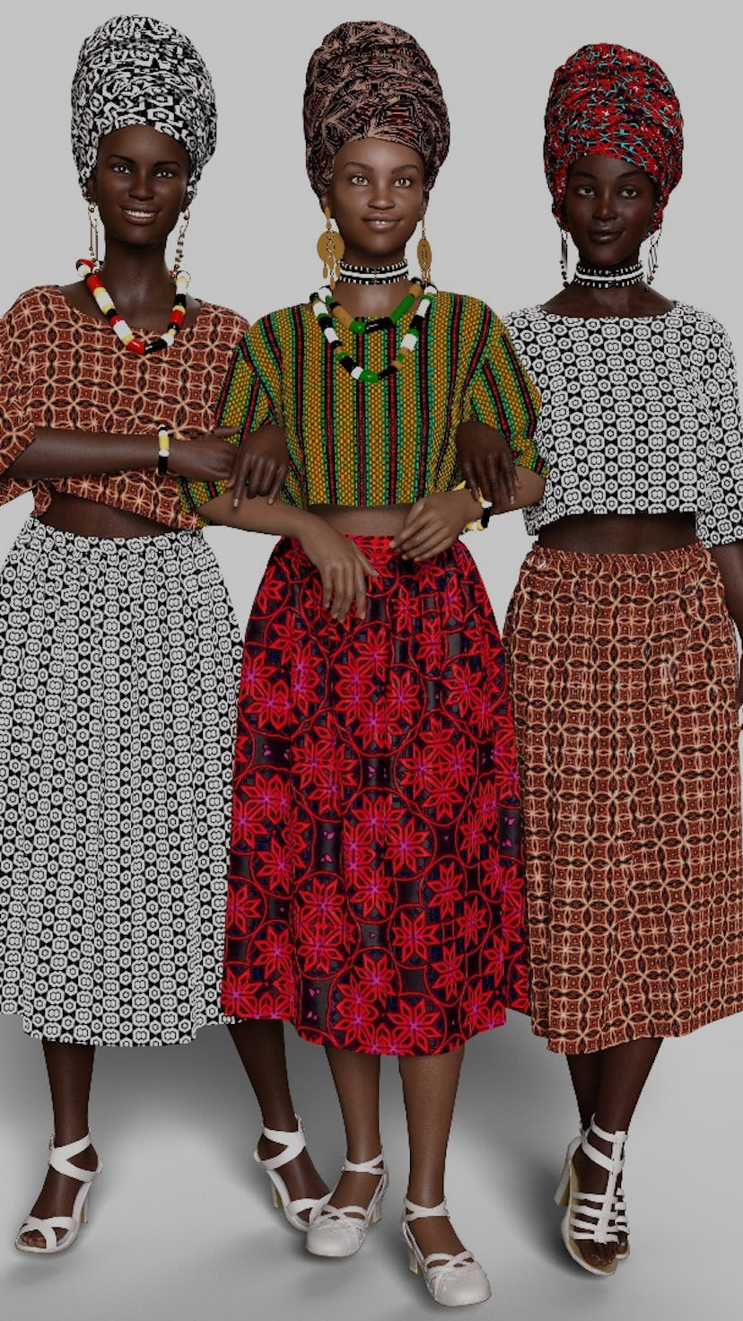 Digital shirt and skirt made for the metaverse