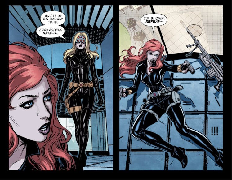 Black Widow Yelena Hawkeye promo character comics