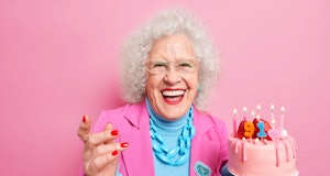 older woman celebrating her birthday