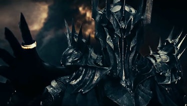 Sauron wearing the One Ring in the opening prologue of Lord of the Rings: The Fellowship of the Ring