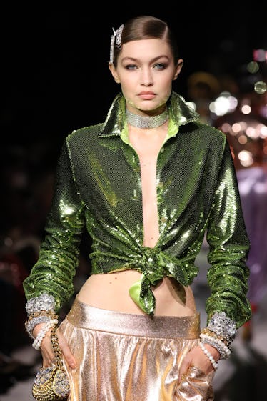 Gigi Hadid walks the runway for Tom Ford SS22