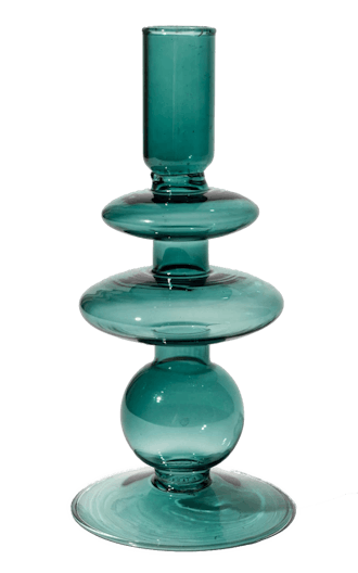 Green Glass Oval Orb Vase
