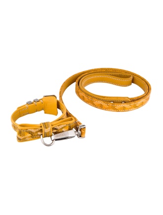 2-Piece Goyardine Dog Collar & Leash Set