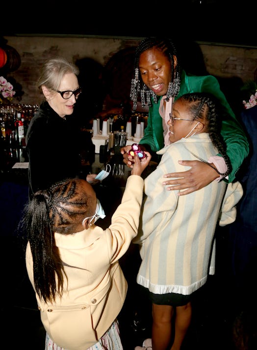 Meryl Streep, Jeremy O. Harris, and two of Harris’s nieces 