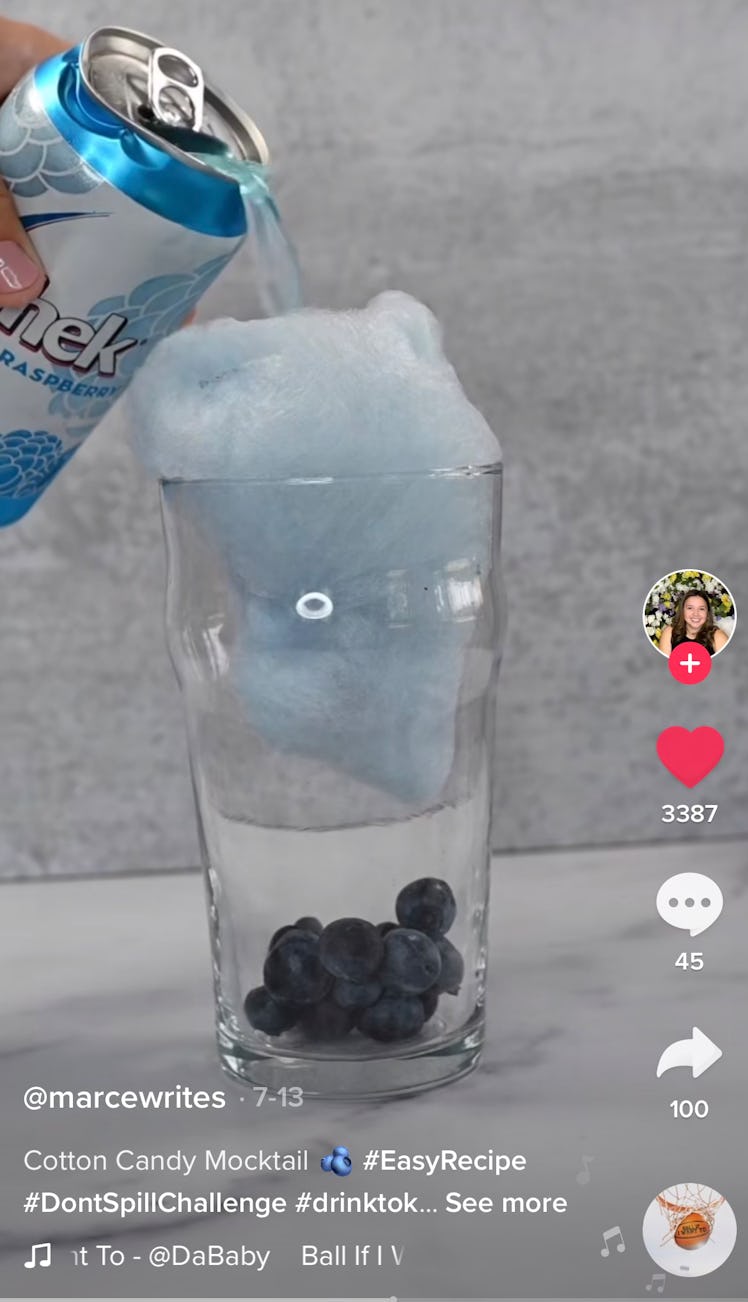 This fun and fizzy cotton candy mocktail from TikTok is perfect for dry January 2022.