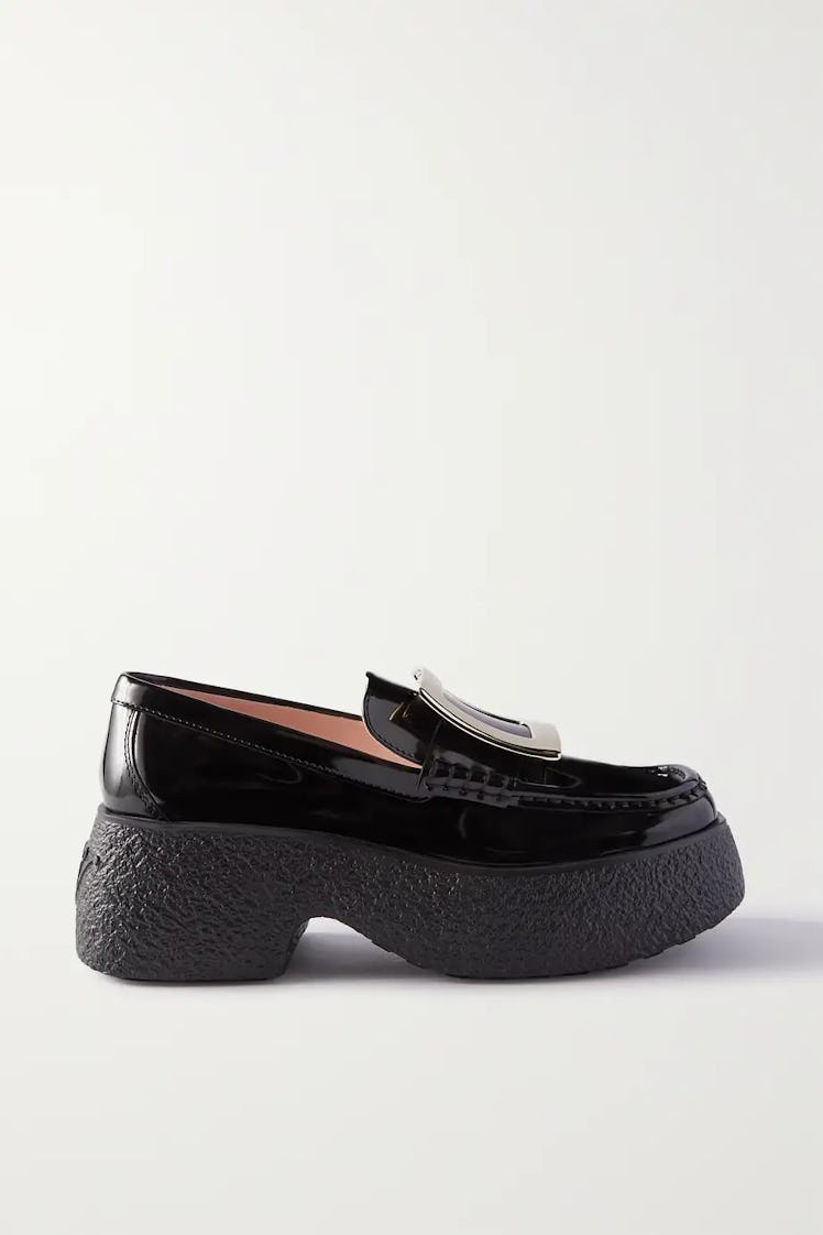 Viv Ranger Embellished Patent-Leather Loafers