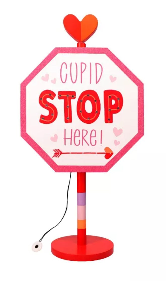 This LED tabletop sign is a fun Valentine's Day decoration.