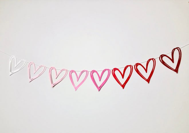 This heart-shaped ombre banner is a fun Valentine's Day decoration.