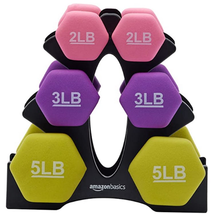 Amazon Basics Neoprene Coated Dumbbell Hand Weight Set