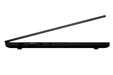 Razer Blade 14 partially closed with a view of its ports