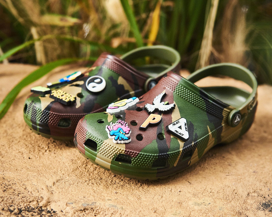 Palace's camo Crocs feature some of the most amazing Jibbitz charms ever