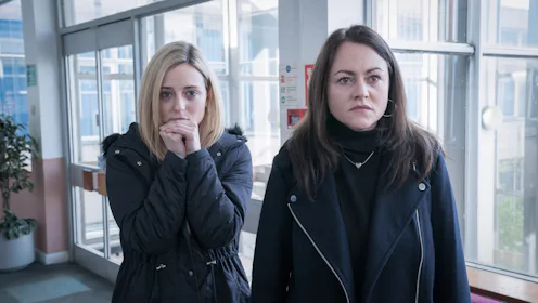 Jenny (STEPHANIE HYAM) and Donna (JAIME WINSTONE) in BBC's 'Four Lives'