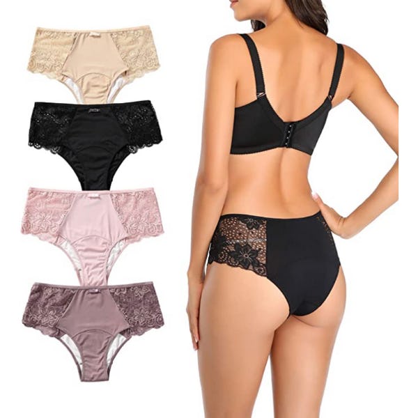 Intiflower Leakproof Lace Period Underwear (4-Pack)