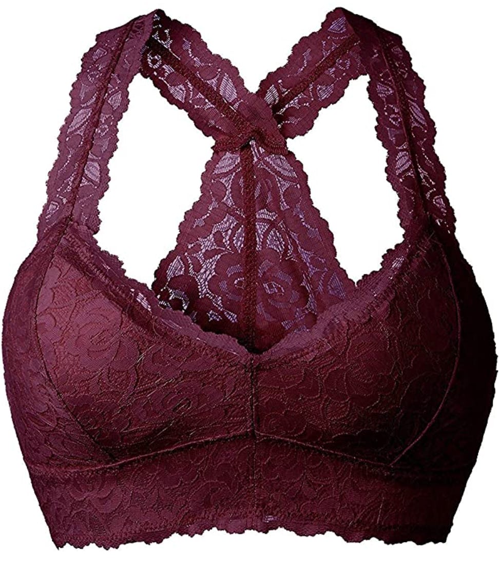 YIANNA Floral Racerback Lace Bralette