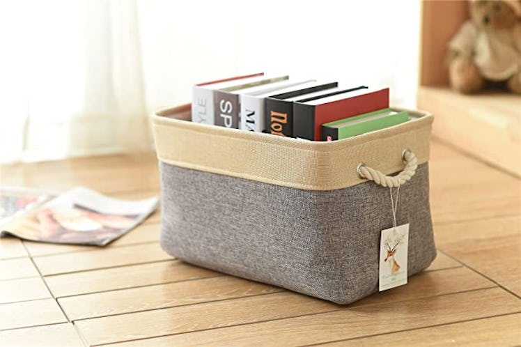 TheWarmHome Decorative Basket Rectangular Fabric Storage Bin