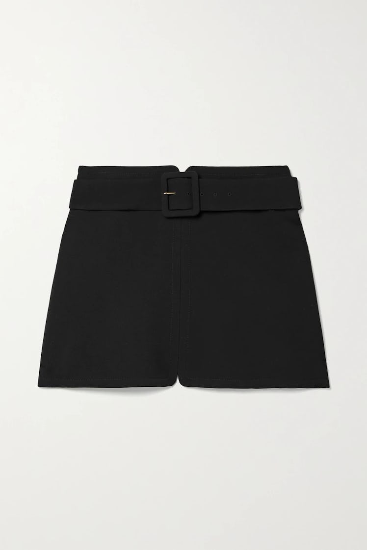 Versace black belted miniskirt.