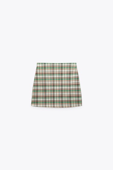Zara check mini skirt