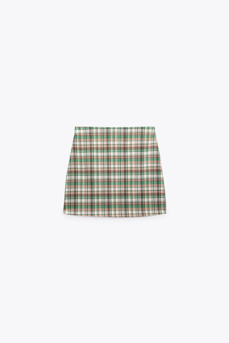 Plaid Mini Skirt Zara