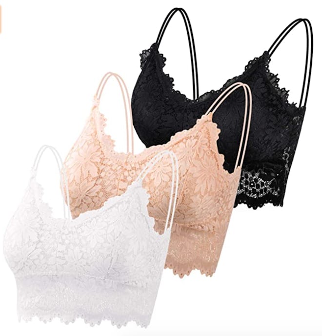 PAXCOO Lace Cami Bralettes (3-Pack)