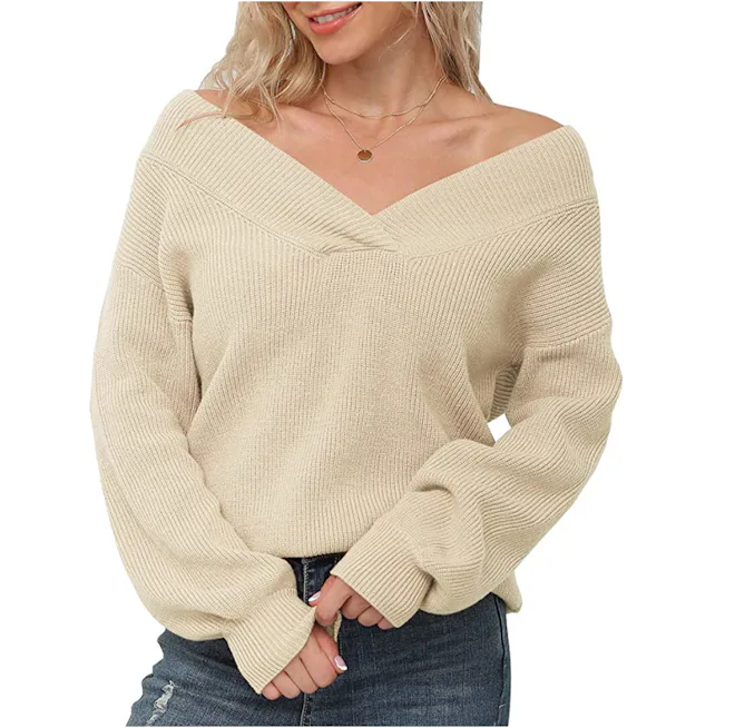 Feiersi Off Shoulder Sweater