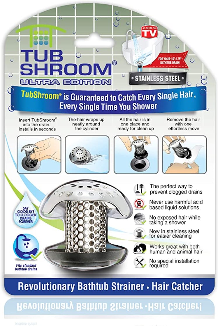 TubShroom Ultra Revolutionary Bath Tub Drain Protector Hair Catcher