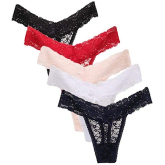 UWOCEKA Lace Thongs (5 Pack)