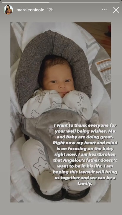 Tristan Thompson's alleged third child, son Angelou Kash Thompson, shared via trainer Maralee Nichol...