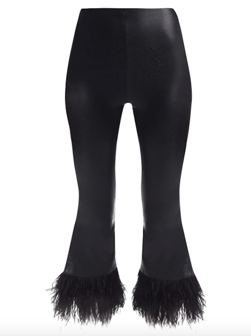 Faux Leather Feather Flare Leggings