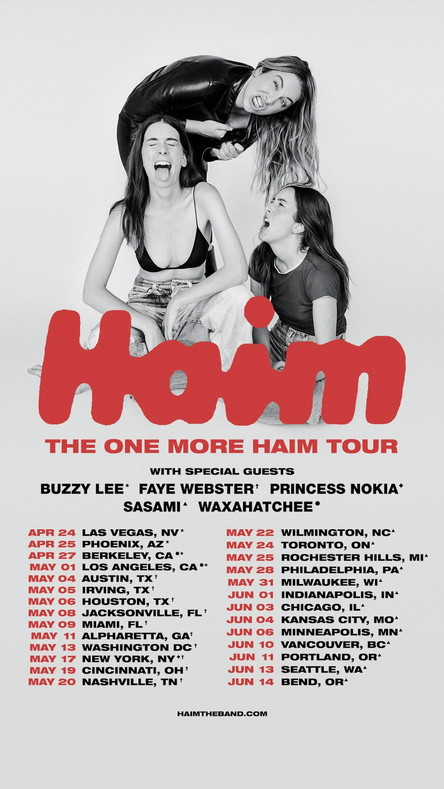 haim tour dates australia