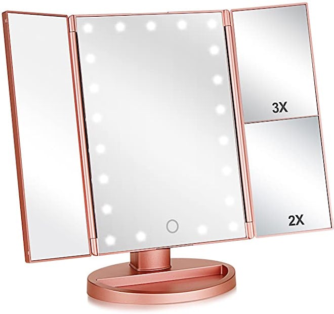 Flymiro Tri-fold Lighted Vanity Makeup Mirror