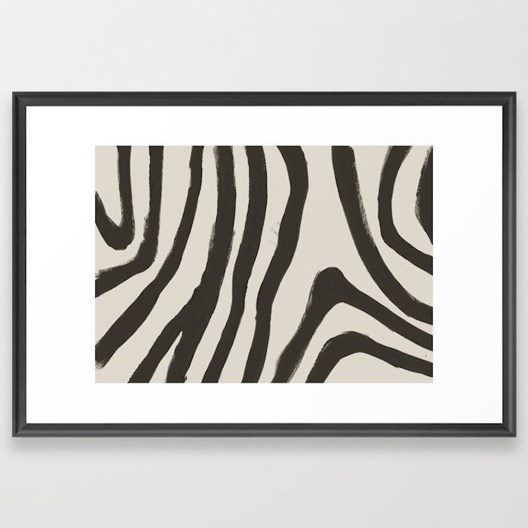 Painted Zebra Framed Art Print