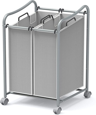 Simple Houseware 2-Bag Heavy Duty Rolling Laundry Sorter Cart