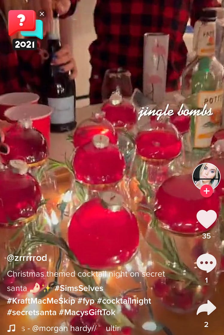 Give the gift of coktail ingredients in this TikTok-inspired white elephant party theme.