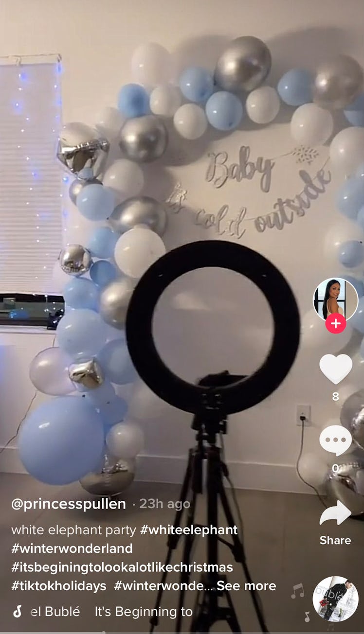 Give winter-themed gifts with this white elephant party idea from TikTok.