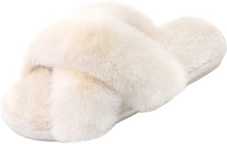 Parlovable Furry Cross Band Slippers