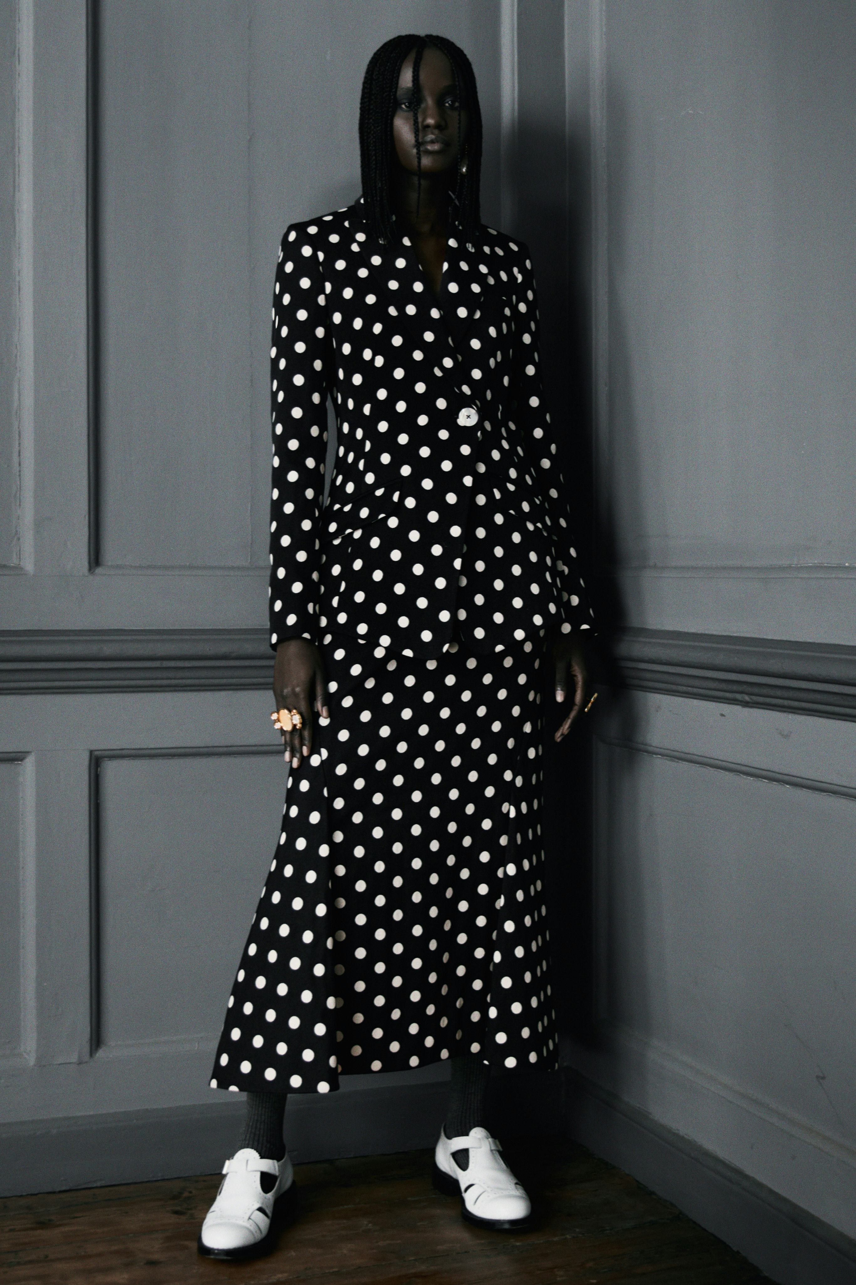 Erdem polka dot skirt and jacket