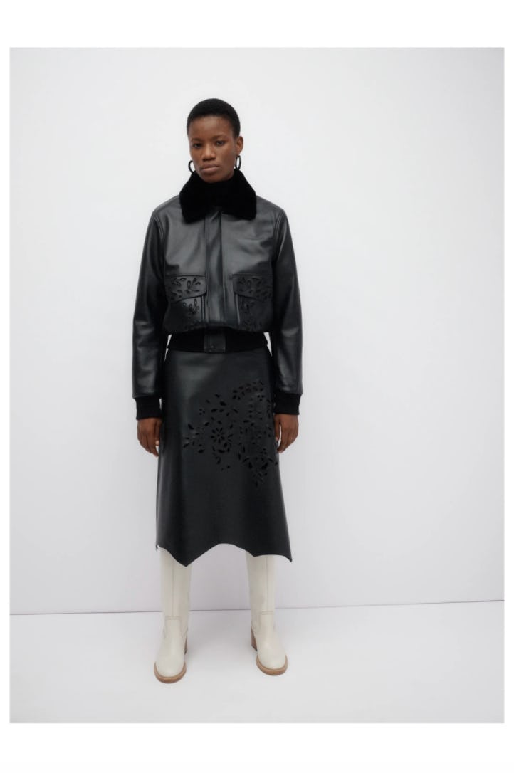 Chloe black leather look