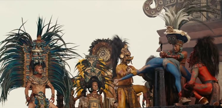 Human sacrifice as shown in 'Apocalypto,' generally not considered historically accurate.
