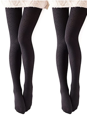 Vero Monte Modal & Cotton Patterned Tights (2-Pack) 