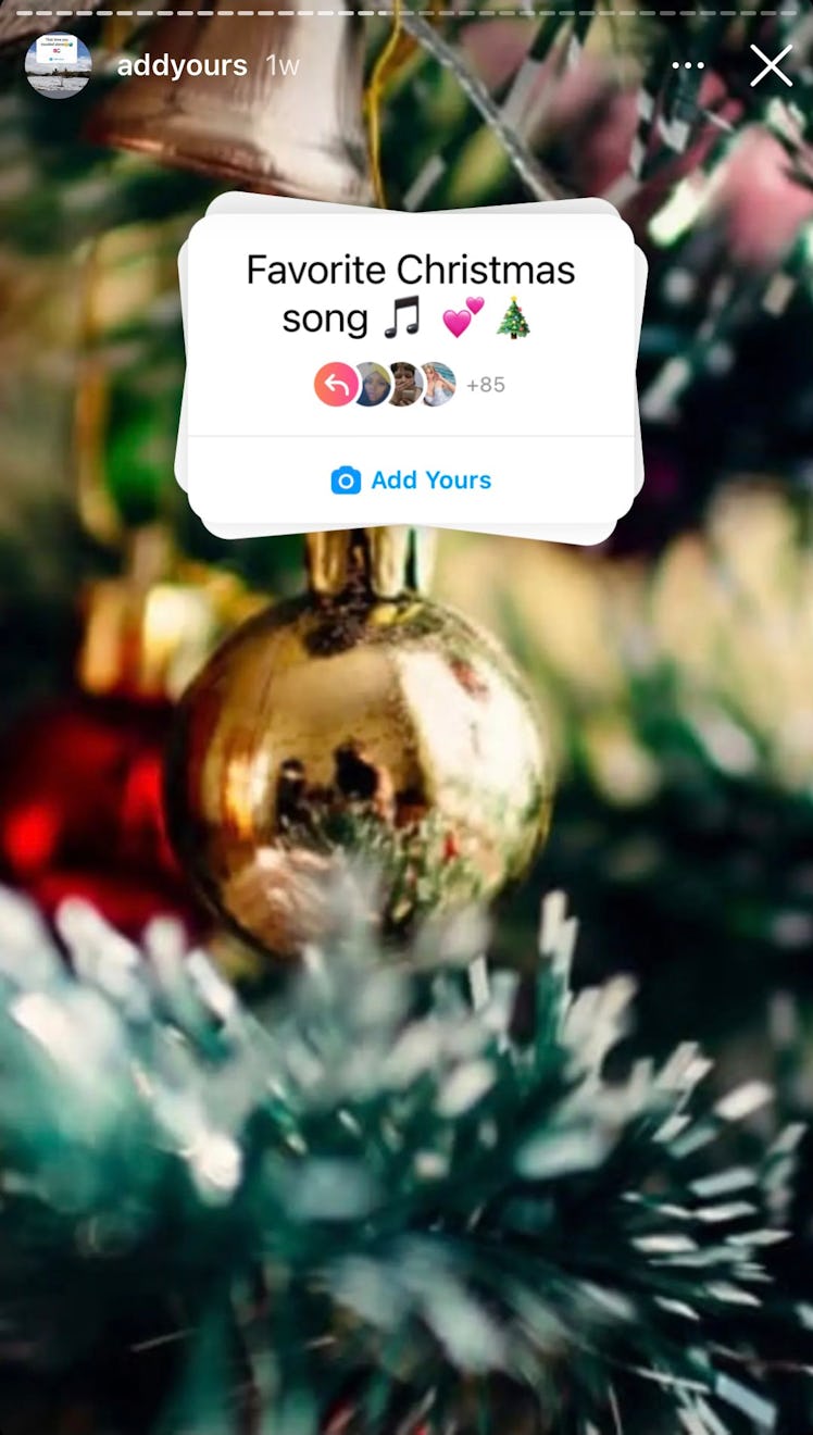 Use this holiday "add yours" on Instagram to tell the world about your fave Christmas song.