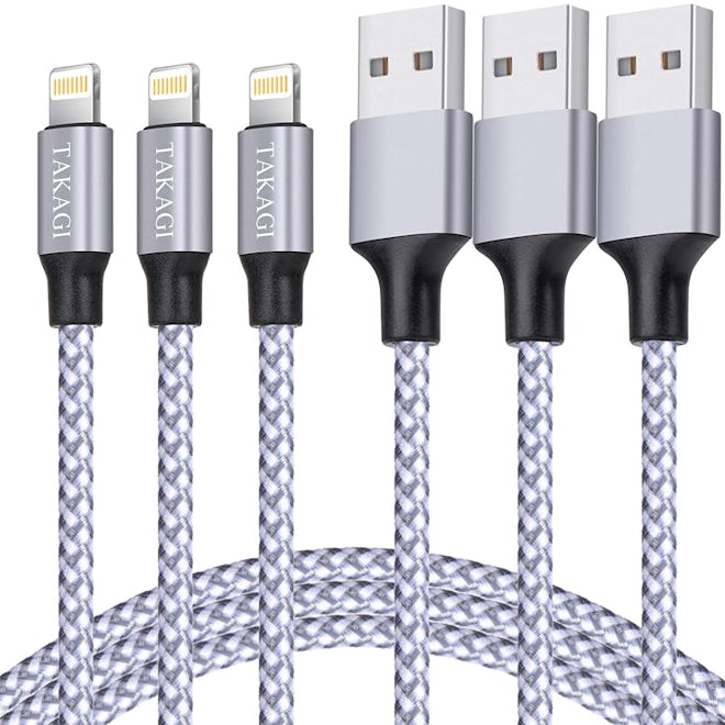 TAKAGI Nylon Braided iPhone Charger (3-Pack)