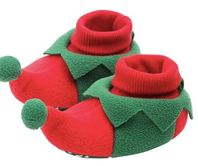 Toddler elf booties are a great stocking stuffer for toddlers