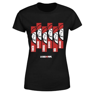 Money Heist Multi Mask Women's T-Shirt 