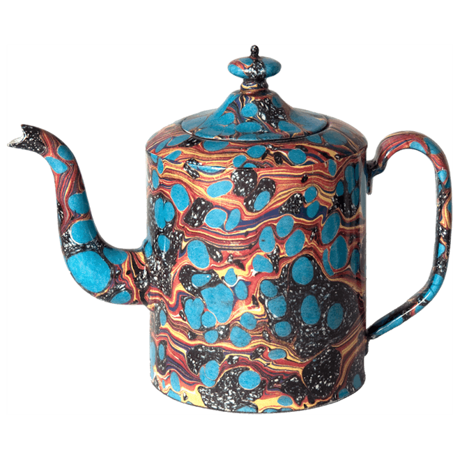 Turquoise Marble Teapot - Large