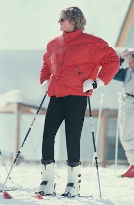 Princess Diana on a skiing holiday in Lech, Austria, March 1993. 