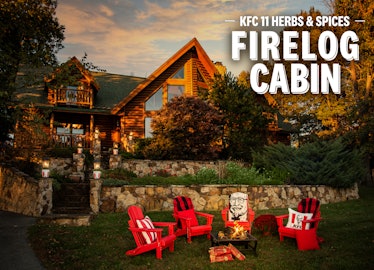 Where to buy KFC’s 11 Herbs & Spices Firelog for a chance at a cabin getaway.