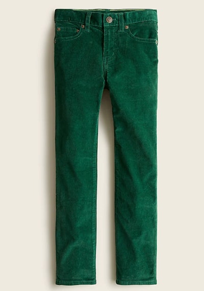 Boys Cord In Stretch Fit in Prospect Green