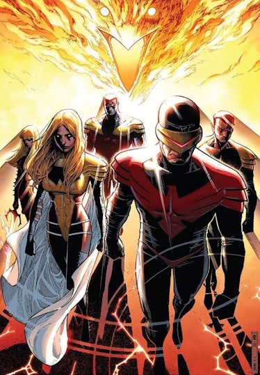 The Phoenix Five from Avengers vs. X-Men #6 by Jonathan Hickman and Jim Cheung.