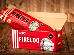 Where to buy KFC’s 11 Herbs & Spices Firelog for a chance at a cabin getaway.